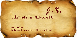 Jónás Nikolett névjegykártya