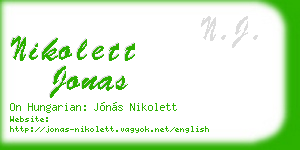 nikolett jonas business card
