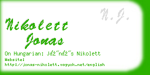 nikolett jonas business card